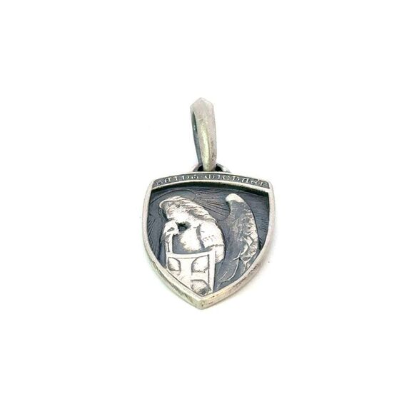David Yurman St. Micheal Amulet Pendant Sterling Silver Estate DY654 - Picture 1 of 4